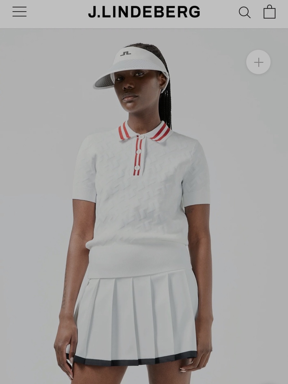 J Lindeberg White Arya Golf Shirt sz Large